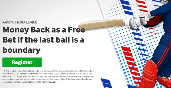 January boundary money back special at Betway